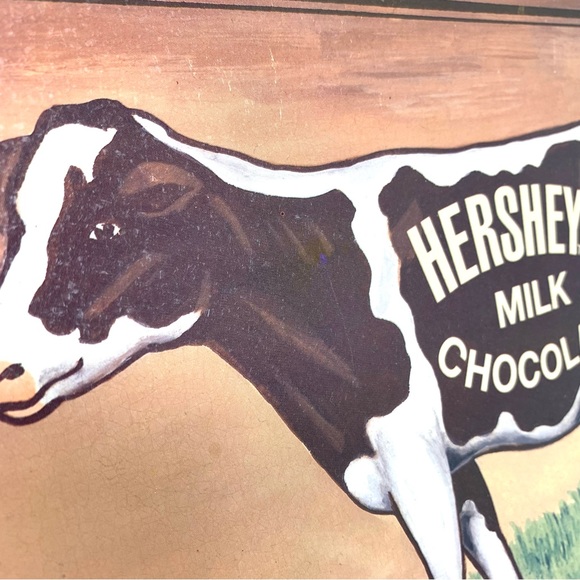 Bristolware 1993 Hershey Cow Tin Tray Sign Wall Decor Country Farmhouse Vintage - Picture 8 of 8